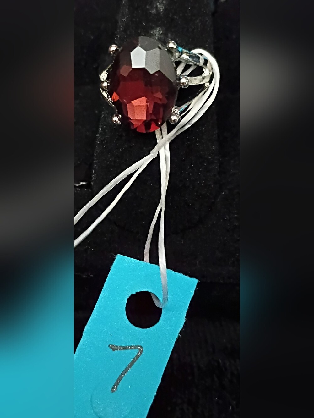 Red Oval Crystal Ring